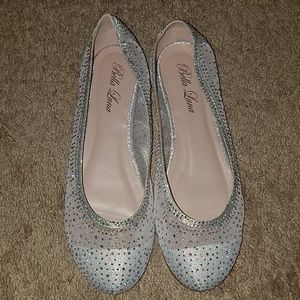 Silver sparkly flats